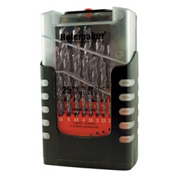 HOLEMAKER JOBBER DRILL SET HSS - 118 DEGREE SPLIT POINT - 25 PIECE, 1.0 - 13.0MM X 0.5